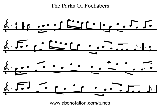 The Parks Of Fochabers - staff notation