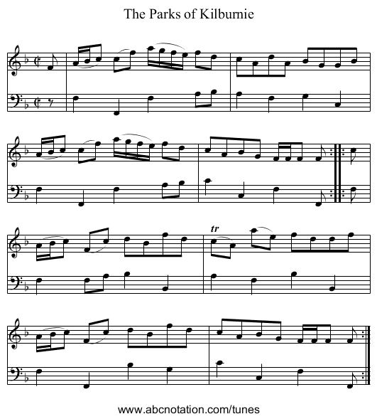 The Parks of Kilburnie - staff notation