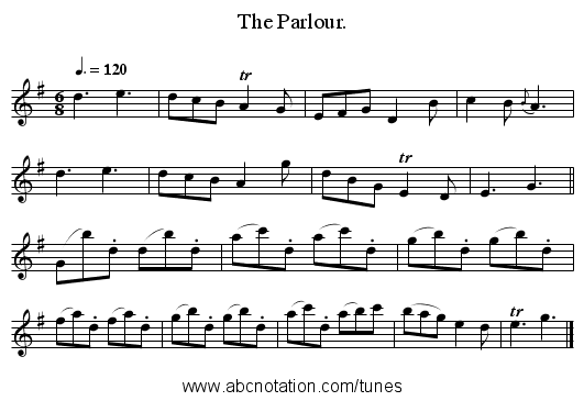 The Parlour. - staff notation