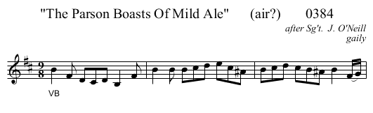 The Parson Boasts Of Mild Ale      (air?)       0384 - staff notation