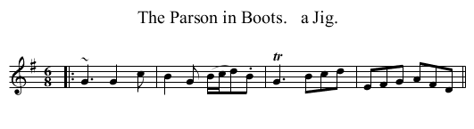 The Parson in Boots.   a Jig. - staff notation