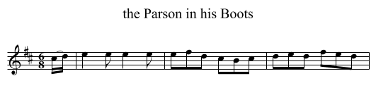 the Parson in his Boots - staff notation