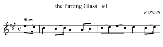 the Parting Glass   #1 - staff notation