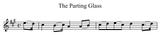 The Parting Glass - staff notation