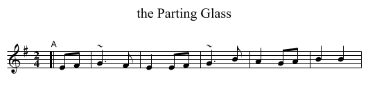 the Parting Glass - staff notation