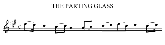 THE PARTING GLASS - staff notation