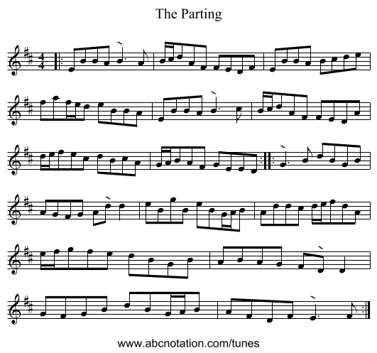 The Parting - staff notation