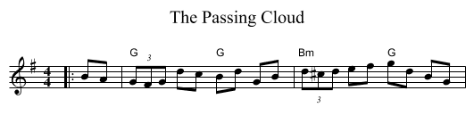 The Passing Cloud - staff notation