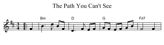 The Path You Can't See - staff notation
