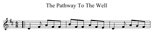 The Pathway To The Well - staff notation
