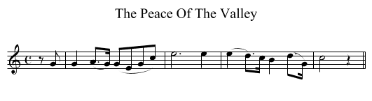 The Peace Of The Valley - staff notation