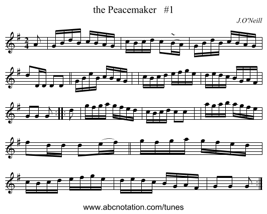 the Peacemaker   #1 - staff notation