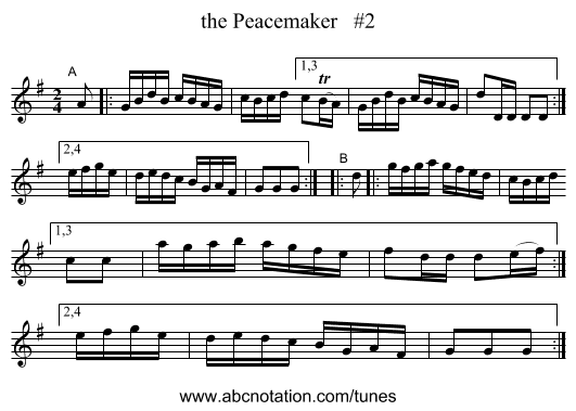 the Peacemaker   #2 - staff notation