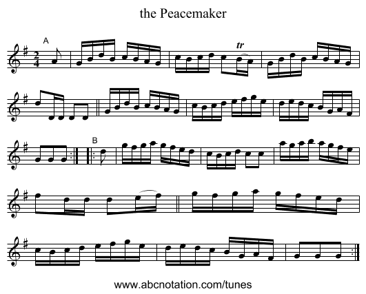 the Peacemaker - staff notation