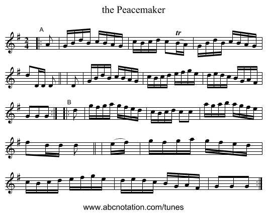 the Peacemaker - staff notation