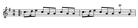 The Peacock Followed the Hen - staff notation