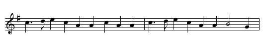 The Peacock Followed the Hen - staff notation