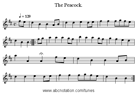 The Peacock. - staff notation