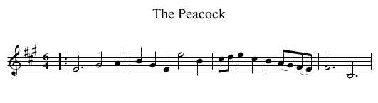 The Peacock - staff notation