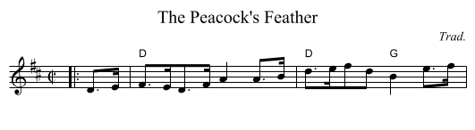 The Peacock's Feather - staff notation