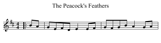 The Peacock's Feathers - staff notation