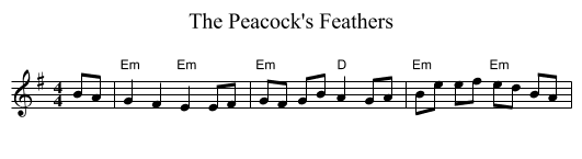 The Peacock's Feathers - staff notation