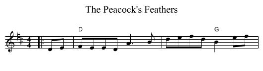 The Peacock's Feathers - staff notation