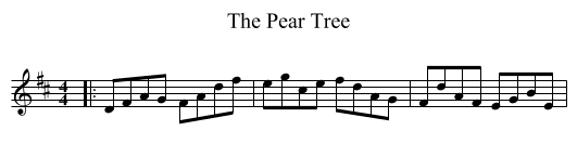 The Pear Tree - staff notation
