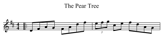 The Pear Tree - staff notation