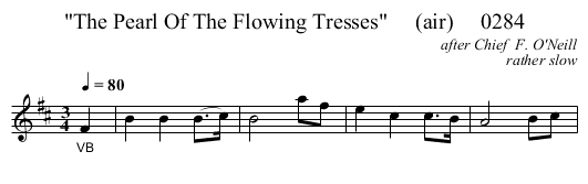 The Pearl Of The Flowing Tresses     (air)     0284 - staff notation