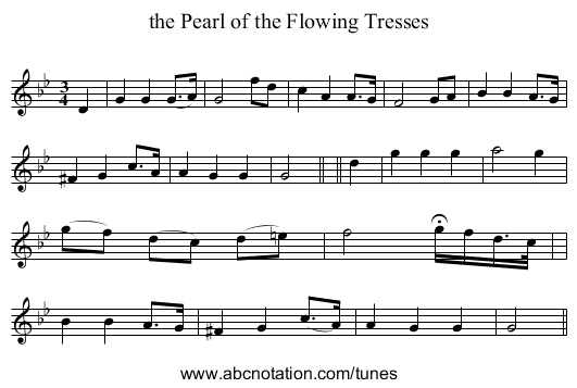 the Pearl of the Flowing Tresses - staff notation