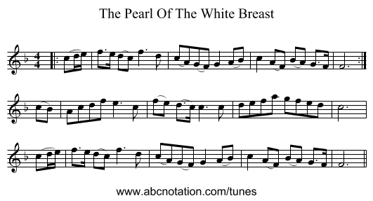 The Pearl Of The White Breast - staff notation