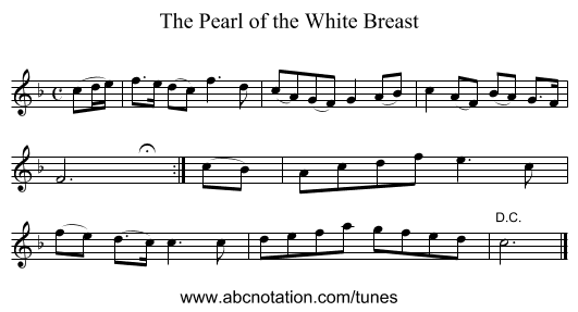 The Pearl of the White Breast - staff notation