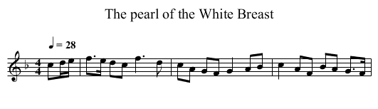 The pearl of the White Breast - staff notation