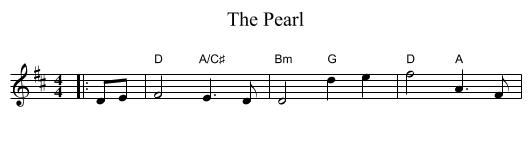 The Pearl - staff notation
