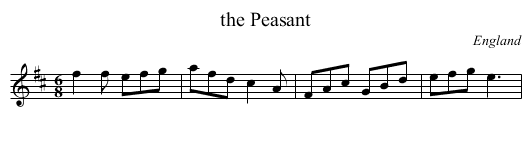 the Peasant - staff notation