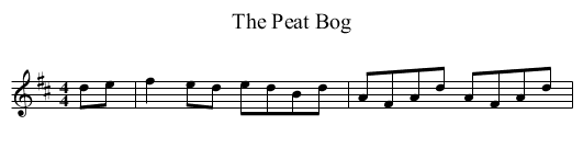 The Peat Bog - staff notation