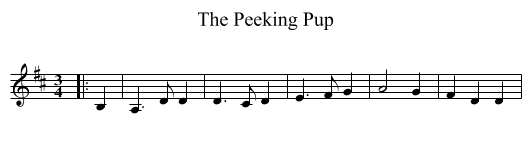 The Peeking Pup - staff notation