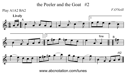 the Peeler and the Goat   #2 - staff notation