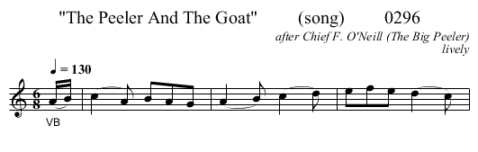 The Peeler And The Goat         (song)         0296 - staff notation