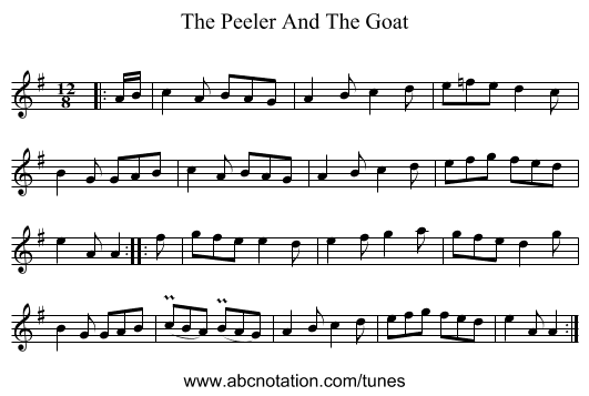 The Peeler And The Goat - staff notation