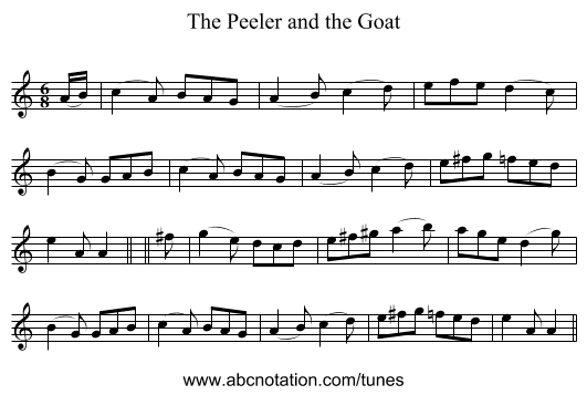 The Peeler and the Goat - staff notation