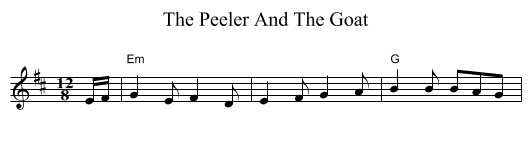 The Peeler And The Goat - staff notation