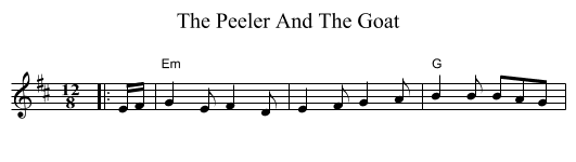 The Peeler And The Goat - staff notation