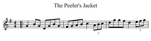 The Peeler's Jacket - staff notation