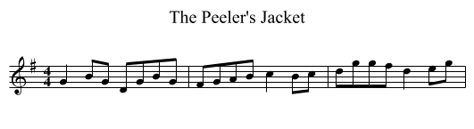 The Peeler's Jacket - staff notation