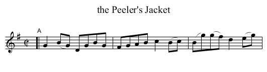 the Peeler's Jacket - staff notation