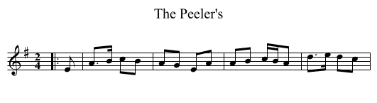 The Peeler's - staff notation