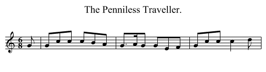 The Penniless Traveller. - staff notation