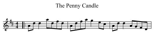 The Penny Candle - staff notation